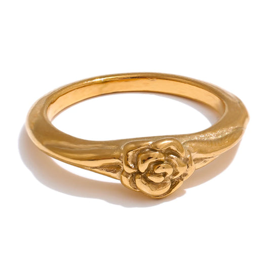 Rose flower integrated fashion abstract ring - product image