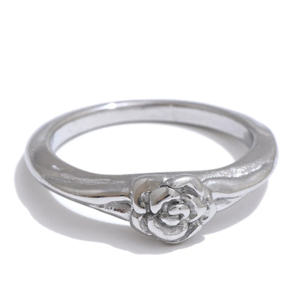 Rose flower integrated fashion abstract ring - product image