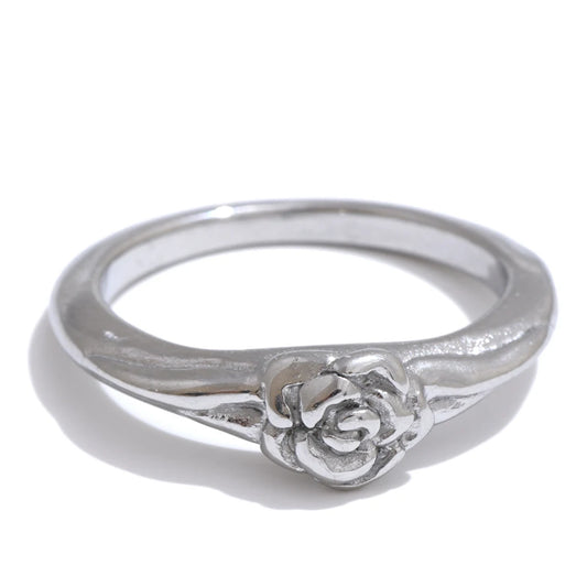 Rose flower integrated fashion abstract ring - product image