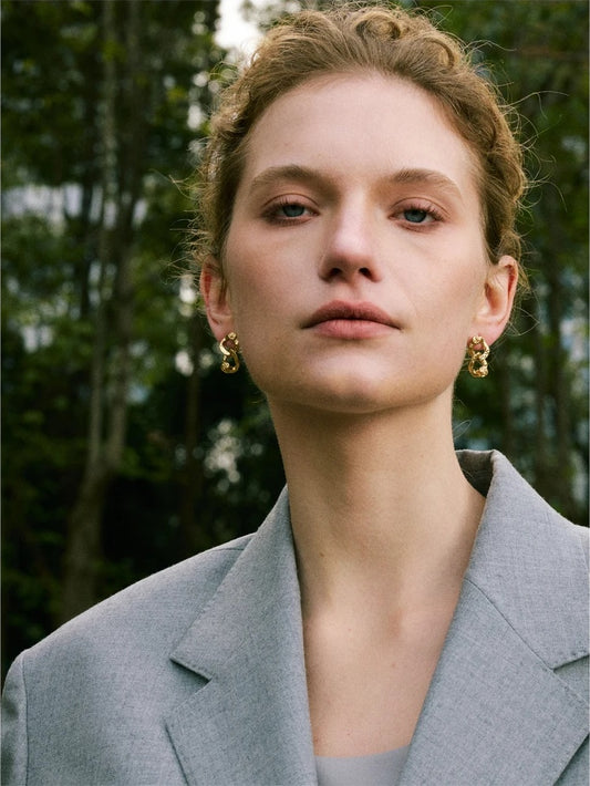 Rose flower minimalist drop dangle earrings - product image