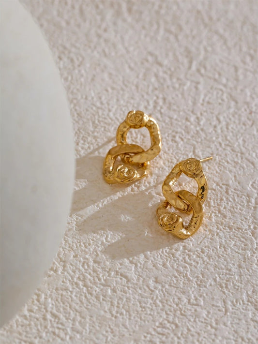 Rose flower minimalist drop dangle earrings - product image