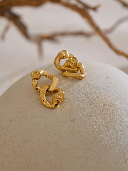 Rose flower minimalist drop dangle earrings - product image