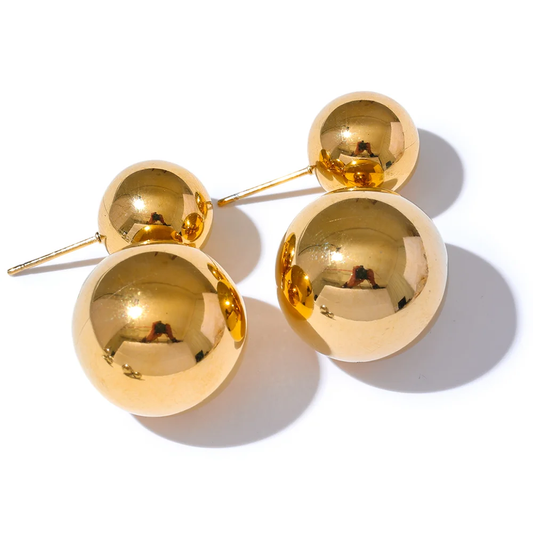 Round beads ball dangle earrings waterproof - product image