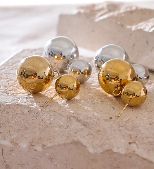 Round beads ball dangle earrings waterproof - product image