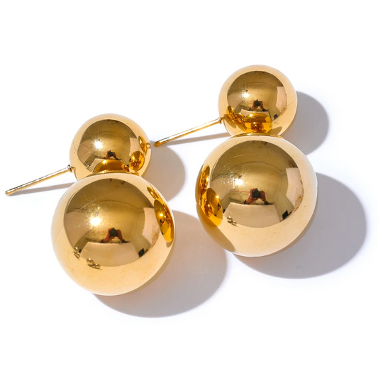 Round beads ball dangle earrings waterproof - product image