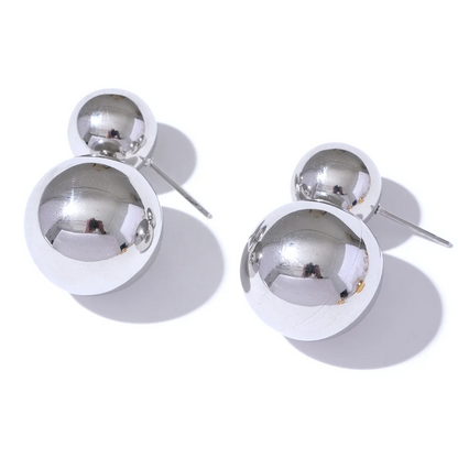 Round beads ball dangle earrings waterproof - product image