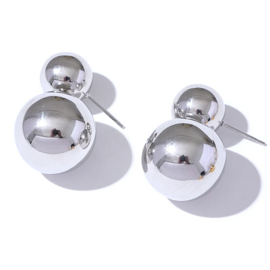 Round beads ball dangle earrings waterproof - product image