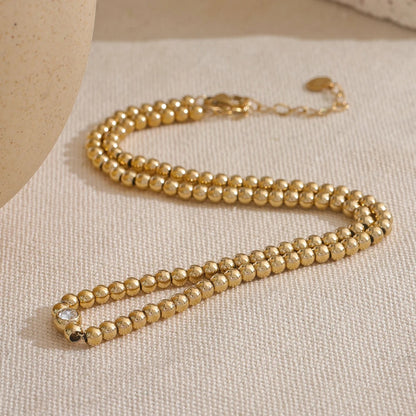 Round beads chain handmade statement necklace - product image