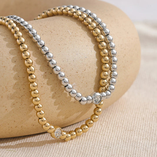Round beads chain handmade statement necklace - product image