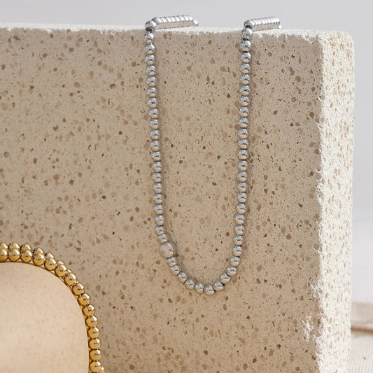 Round beads chain handmade statement necklace - product image