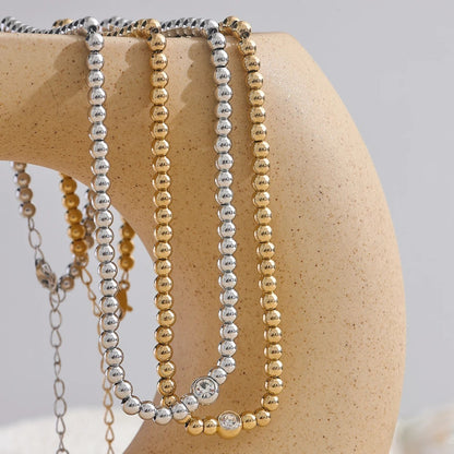 Round beads chain handmade statement necklace - product image