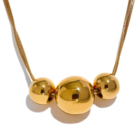 Round Beads Chain Pendant Necklace Women Fashion