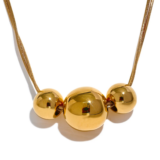 Round beads chain pendant necklace women fashion - product image
