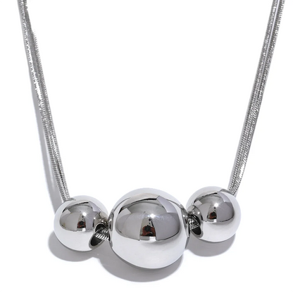Round beads chain pendant necklace women fashion - product image