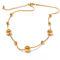 Round Beads Chain Statement Necklace Women Fashion