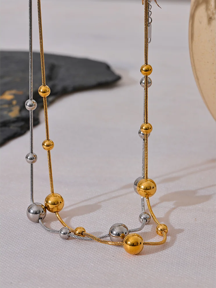 Round beads chain statement necklace women fashion - product image