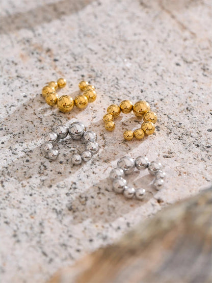 Round beads personalized ear clip earrings - product image
