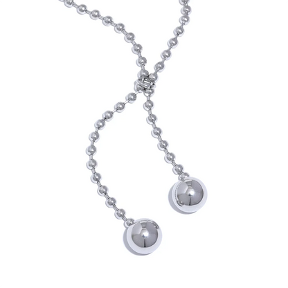 Round beads short chain pendant necklace - product image