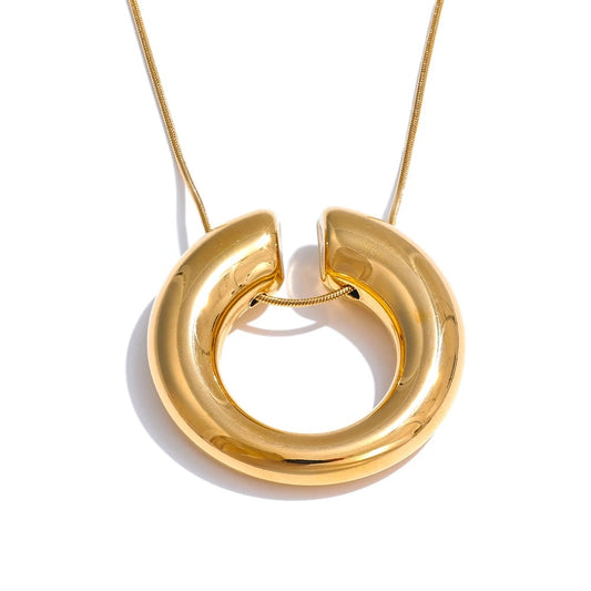Round chain crossover versatile pendant necklace - product image
