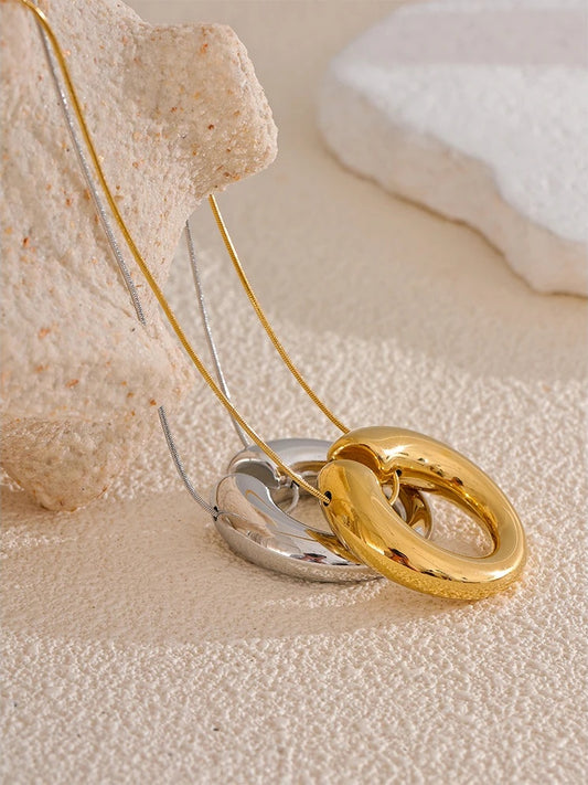 Round chain crossover versatile pendant necklace - product image