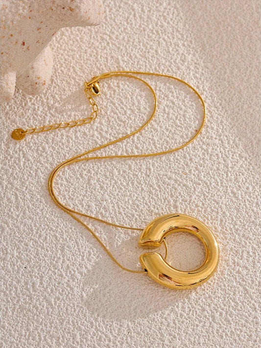 Round chain crossover versatile pendant necklace - product image