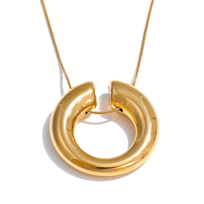Round chain crossover versatile pendant necklace - product image