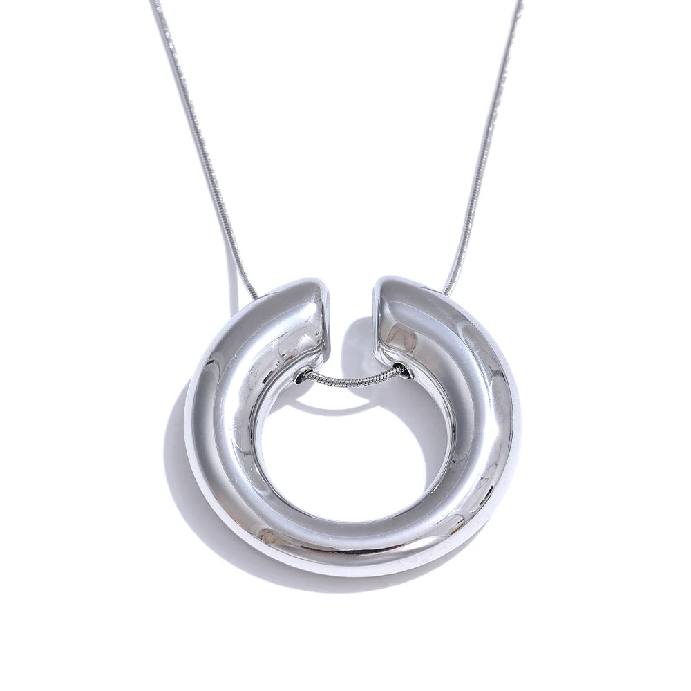 Round chain crossover versatile pendant necklace - product image