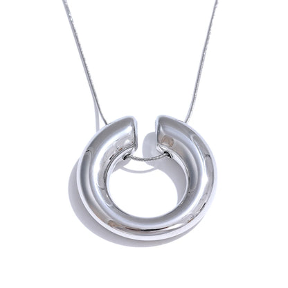 Round chain crossover versatile pendant necklace - product image