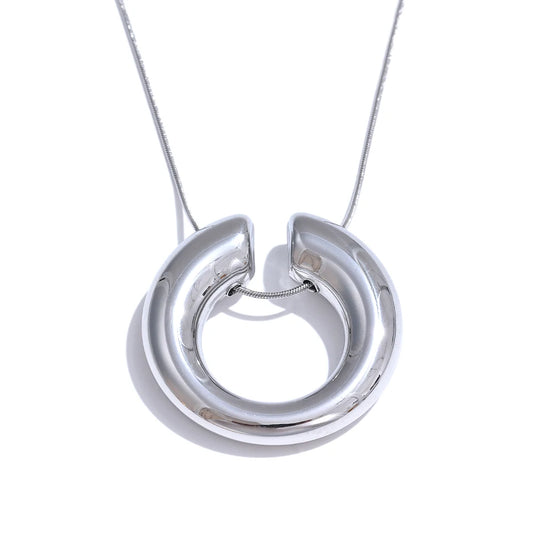 Round chain crossover versatile pendant necklace - product image