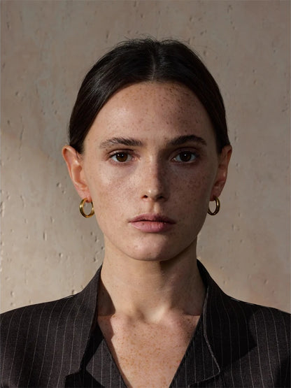 Round daily versatile hoop earrings for unisex - product image