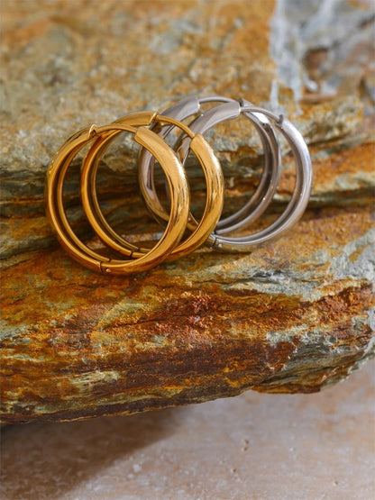Round daily versatile hoop earrings for unisex - product image