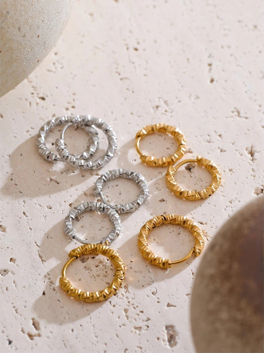 Round daily wear hoop earrings - product image