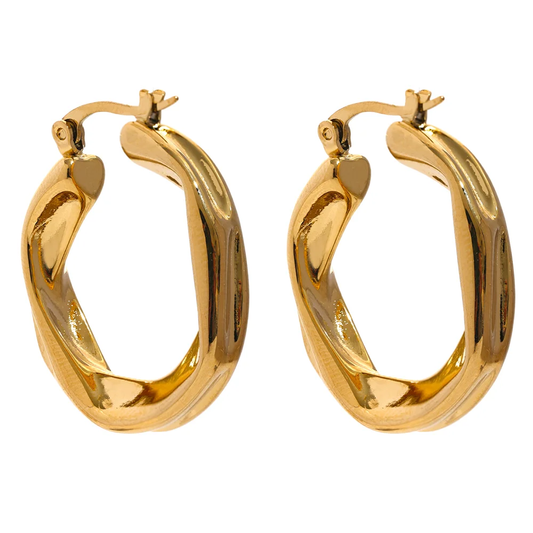 Round hollow hoop minimalist trendy earrings - product image