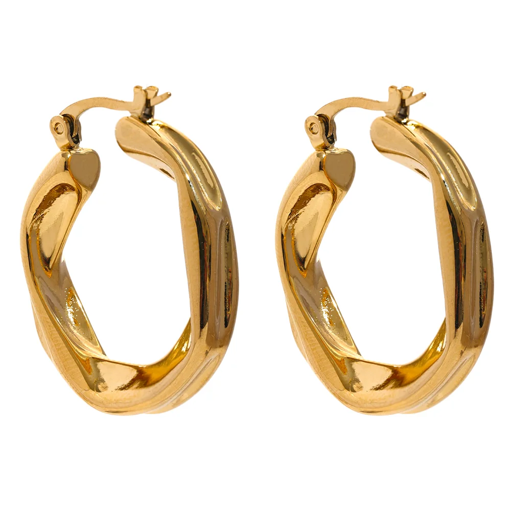 Round hollow hoop minimalist trendy earrings - product image