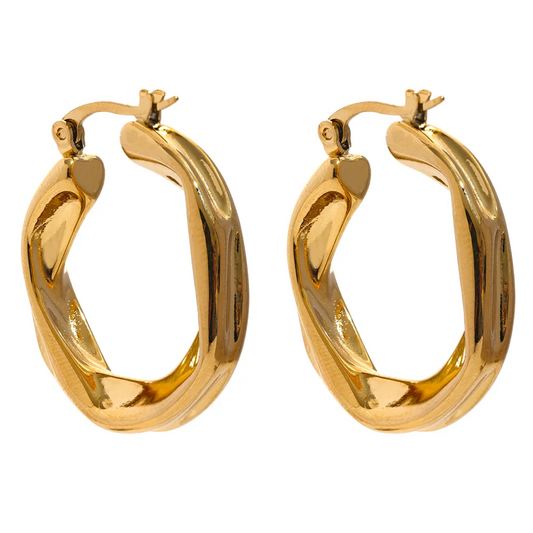 Round hollow hoop minimalist trendy earrings - product image