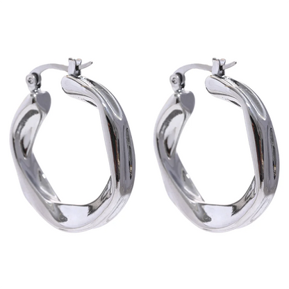 Round hollow hoop minimalist trendy earrings - product image
