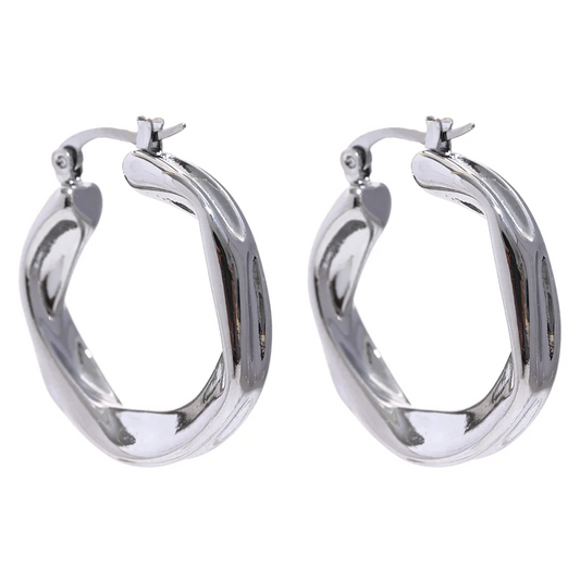 Round hollow hoop minimalist trendy earrings - product image