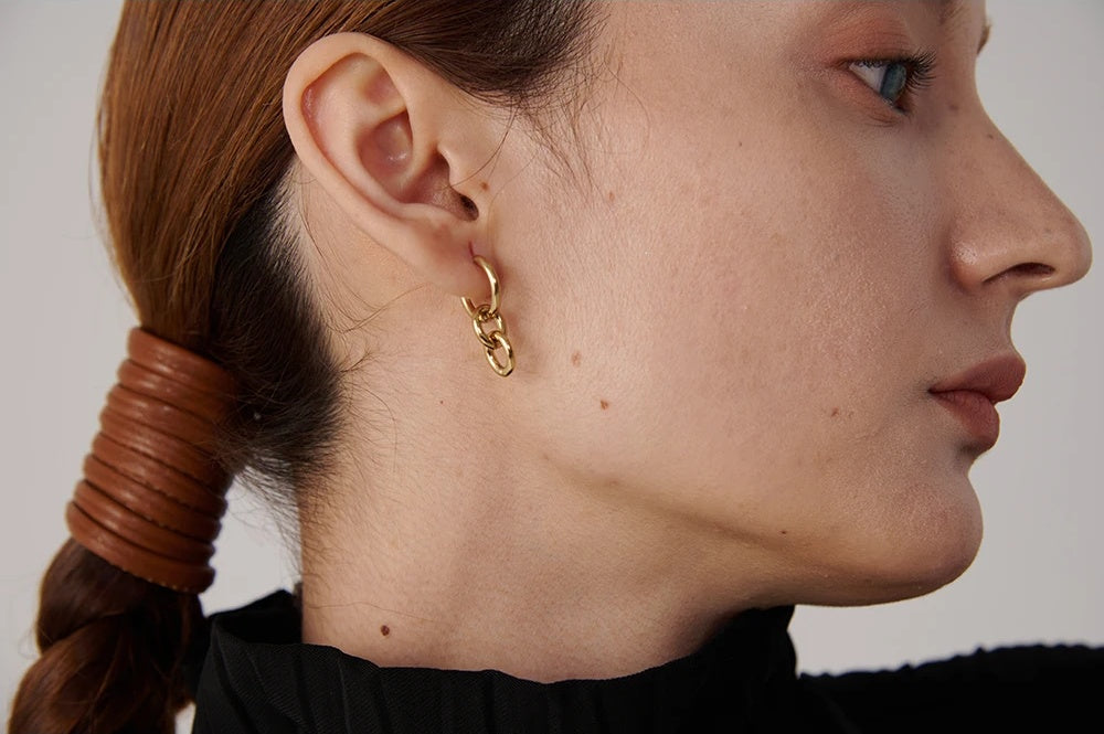 Round huggie minimalist drop earrings women charm - product image