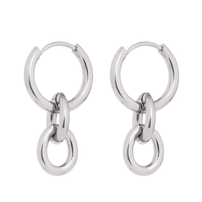 Round huggie minimalist drop earrings women charm - product image