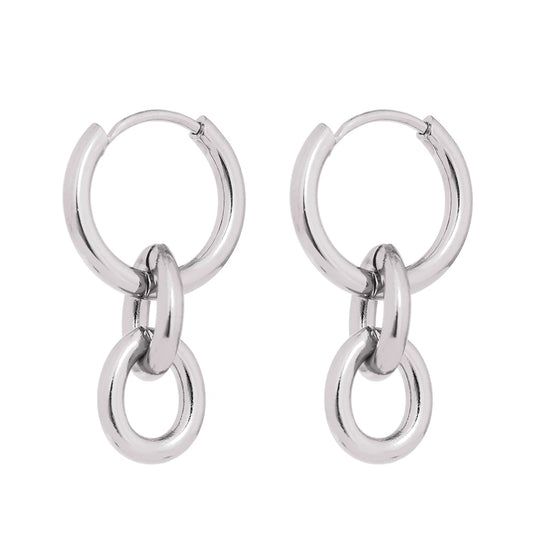 Round huggie minimalist drop earrings women charm - product image