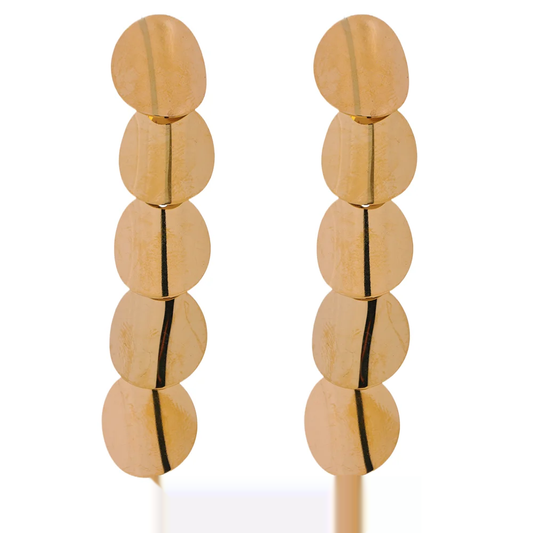 Round long drop stainless steel earrings - product image
