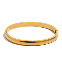Round Minimalist Smooth Bangle Bracelet Women