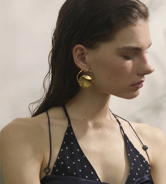 Round modern daily stud earrings women - product image