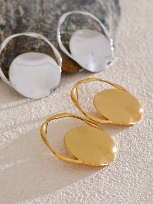 Round modern daily stud earrings women - product image