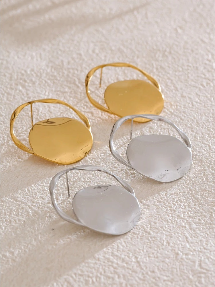 Round modern daily stud earrings women - product image