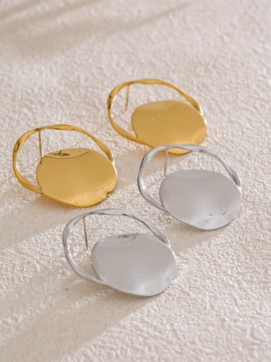 Round modern daily stud earrings women - product image