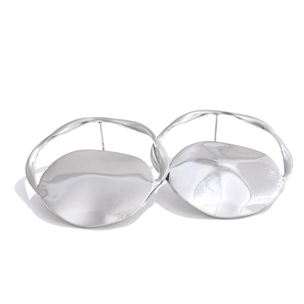 Round modern daily stud earrings women - product image