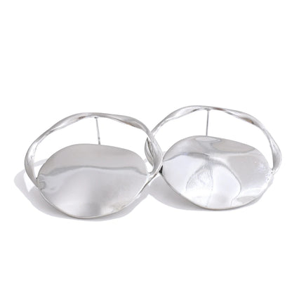 Round modern daily stud earrings women - product image