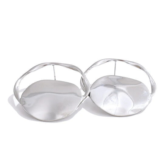 Round modern daily stud earrings women - product image