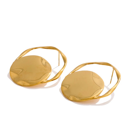 Round modern daily stud earrings women - product image